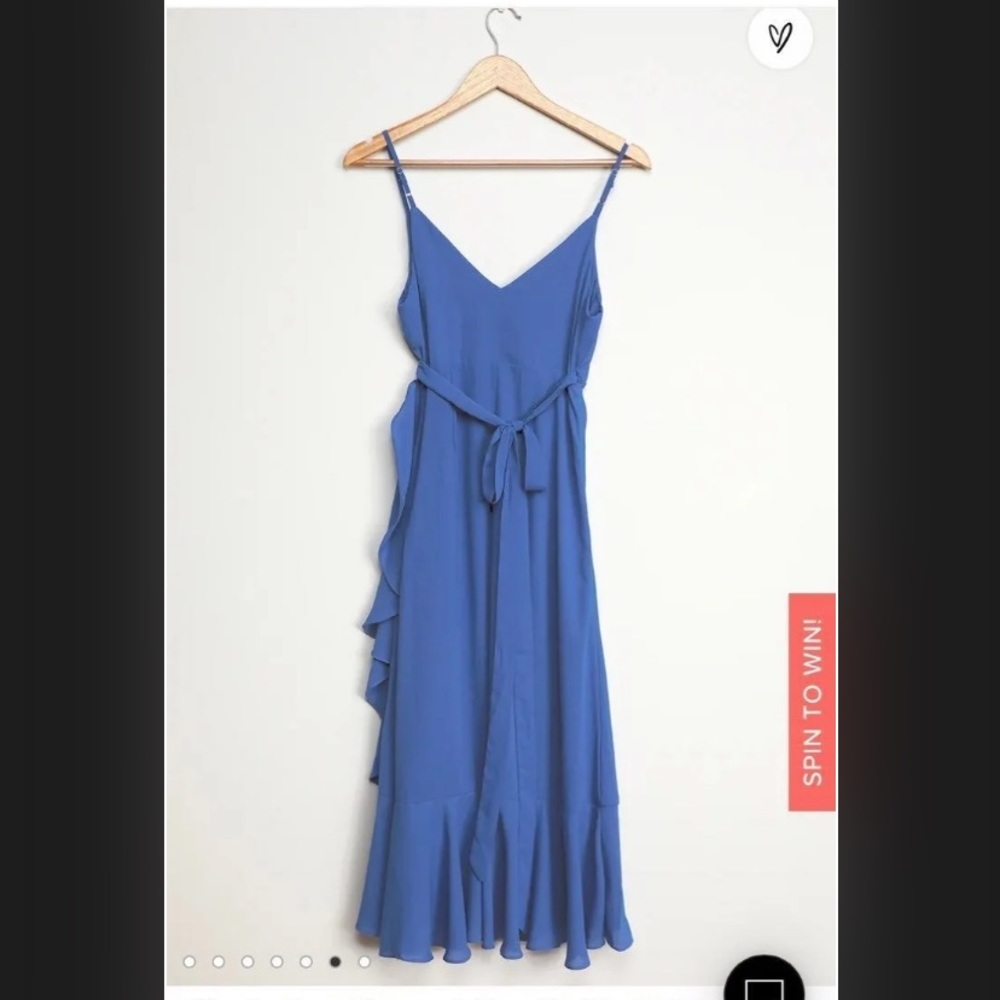 Lulus Blue Midi Wrap Dress - Small
